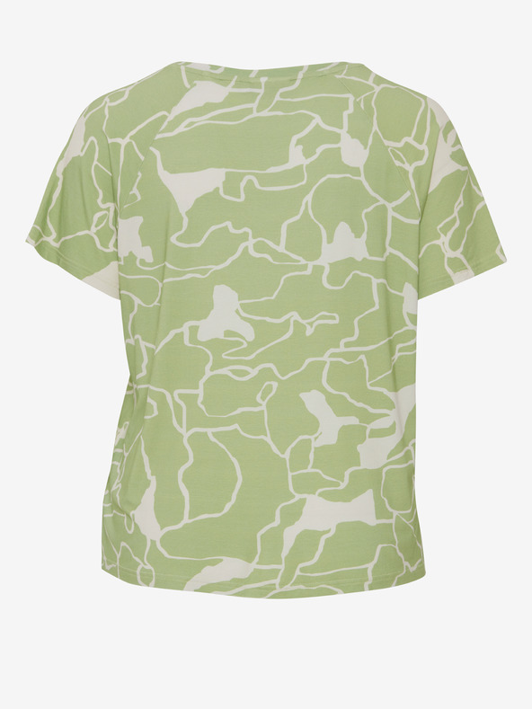 Fransa Bielo-zelené dámske vzorované tričko Fransa