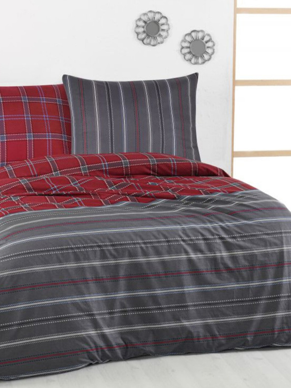 Kvalitex Francúzska predĺžená bavlnená posteľná bielizeň DELUX 240x220, 70x90cm CAMPUS sivá