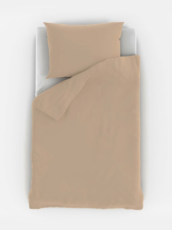 Kvalitex Béžové bavlnené posteľné obliečky do detskej postieľky